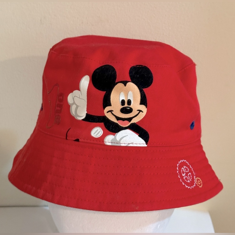 Children's Mickey Mouse Reversible Red Bucket Hat 3 Toddler